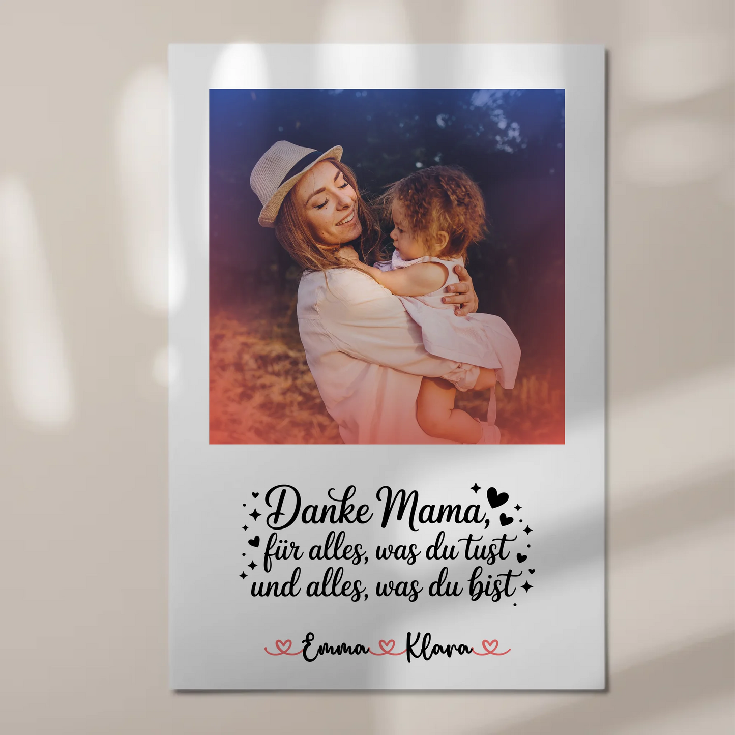 Personalisiertes Mama Plakat Fotoboard Danke Mama für alles Mit Foto & Namen