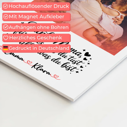 Personalisiertes Mama Plakat Fotoboard Danke Mama für alles Mit Foto & Namen