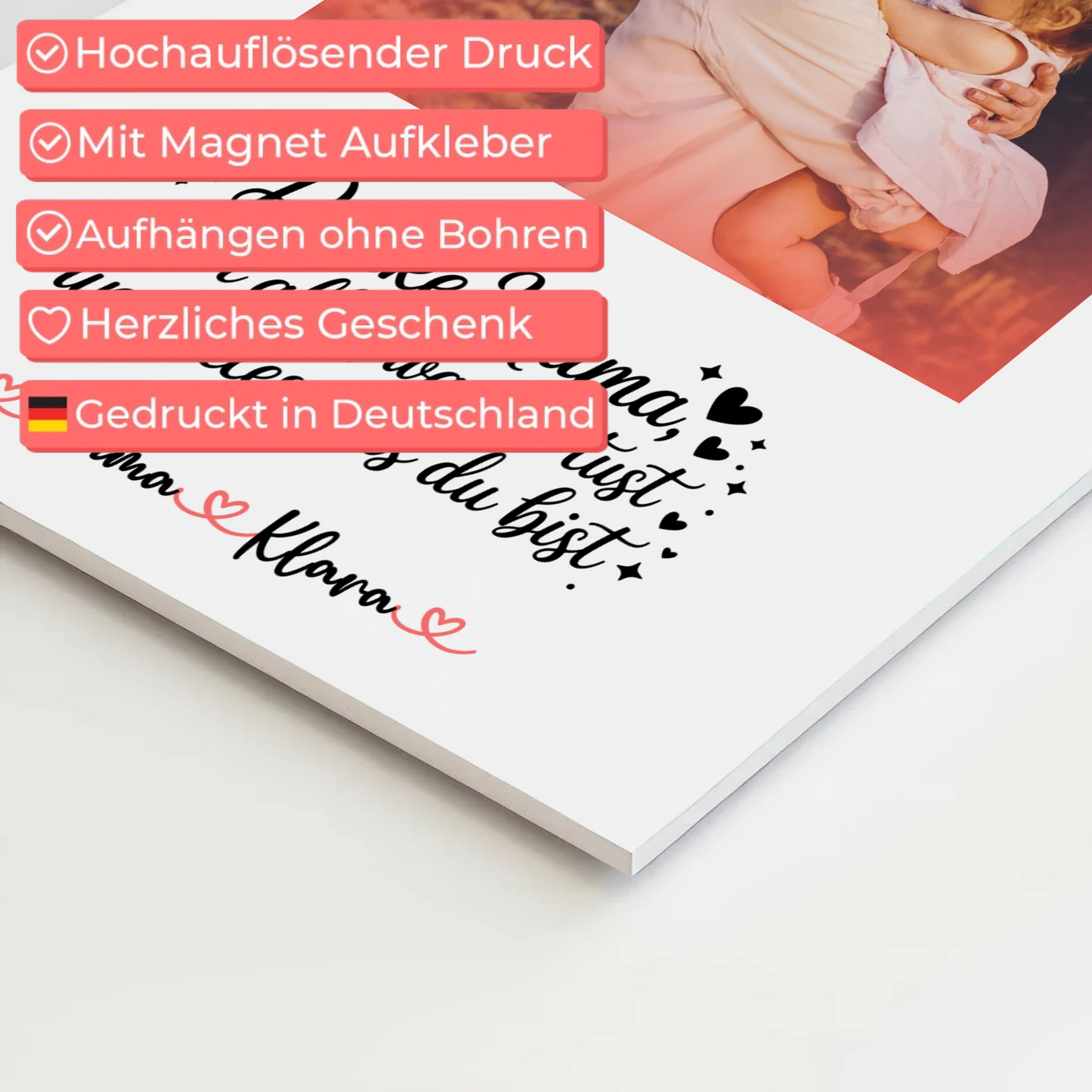 Personalisiertes Mama Plakat Fotoboard Danke Mama für alles Mit Foto & Namen