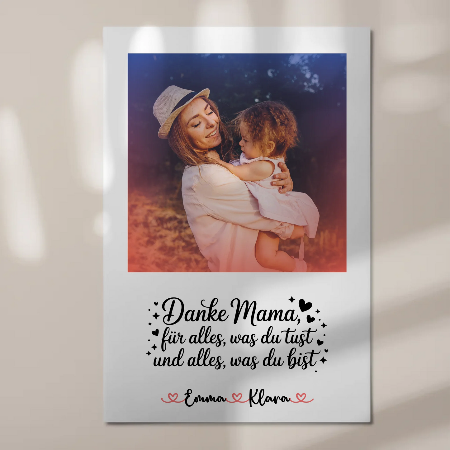 Personalisiertes Mama Plakat Fotoboard Danke Mama für alles Mit Foto & Namen