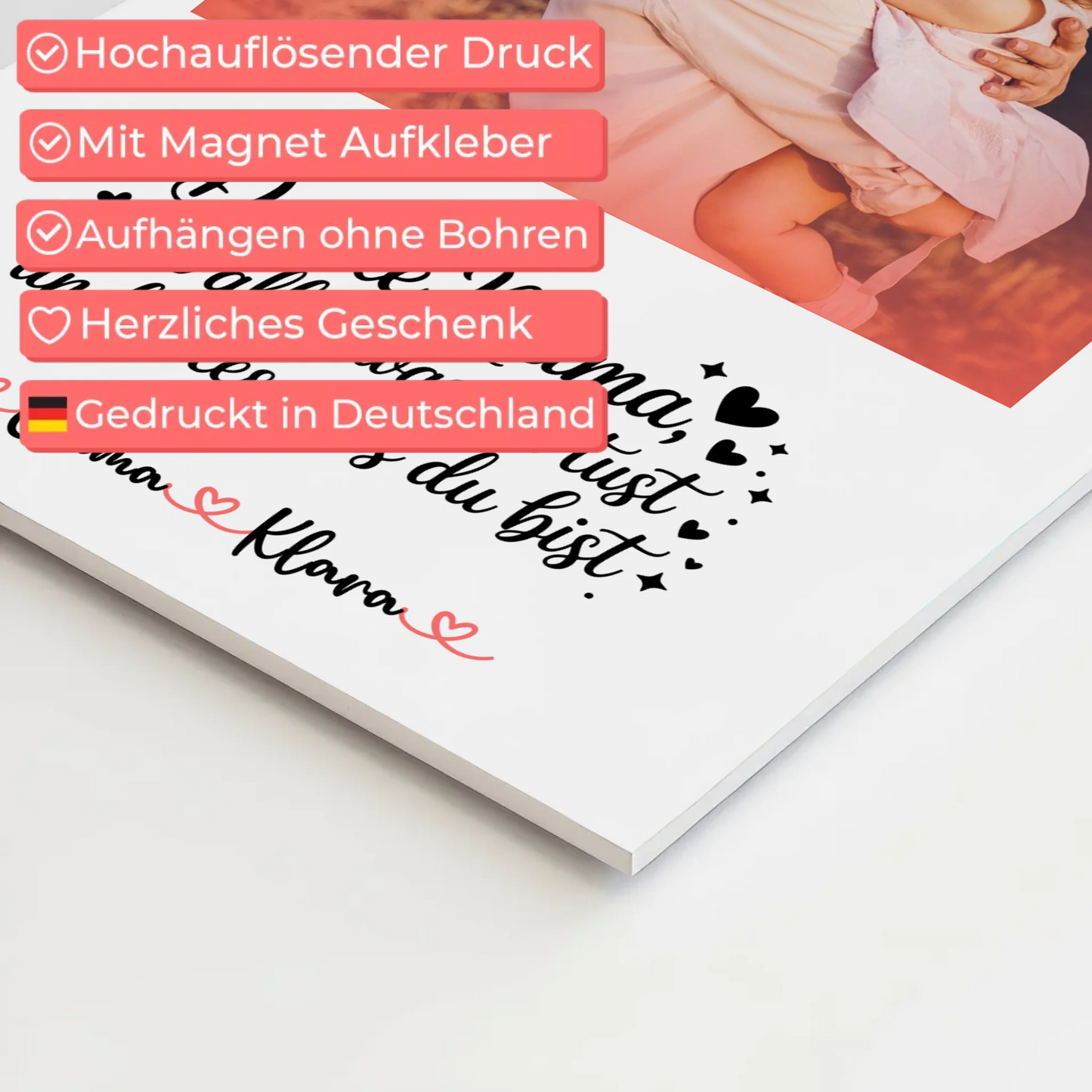 Personalisiertes Mama Plakat Fotoboard Danke Mama für alles Mit Foto & Namen