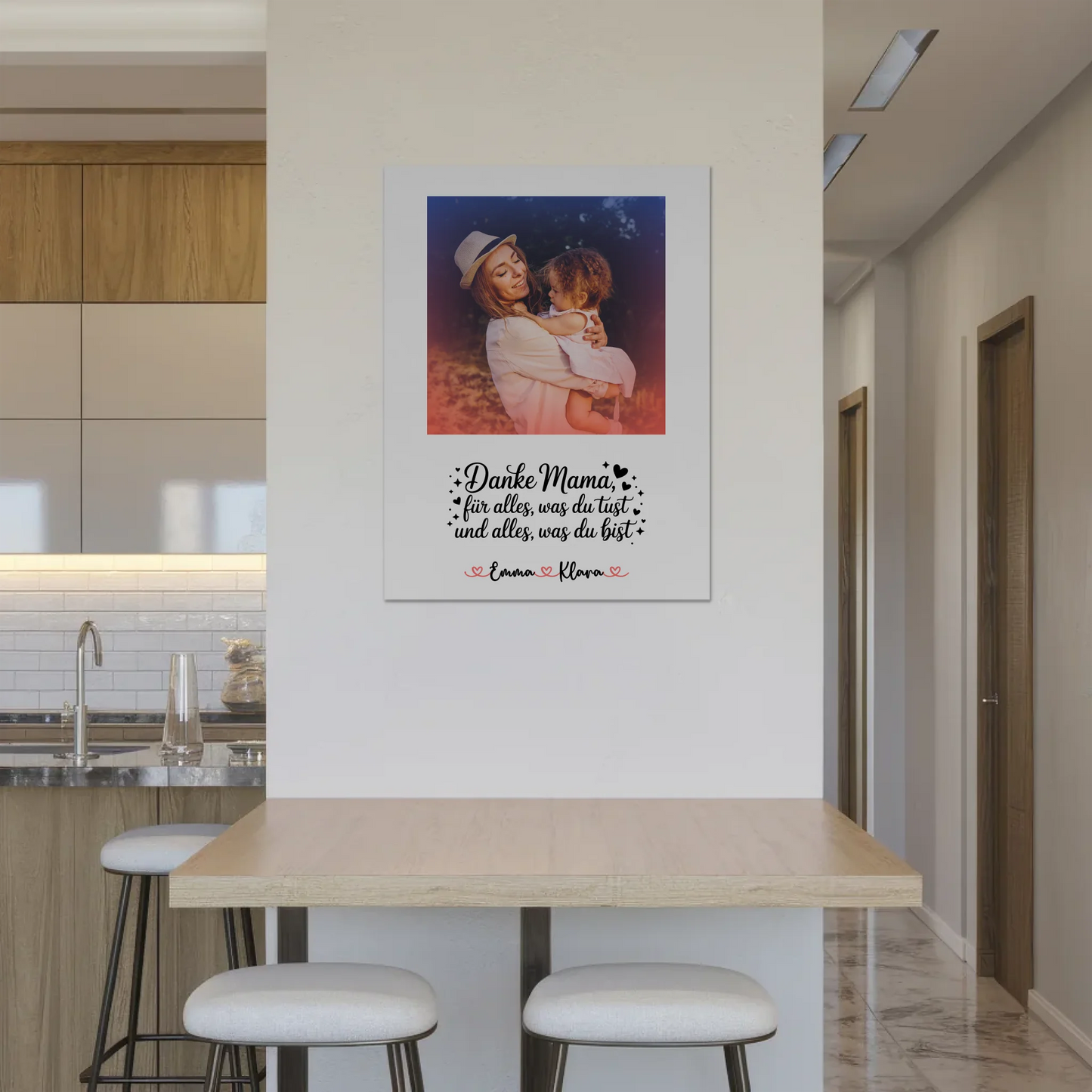 Personalisiertes Mama Plakat Fotoboard Danke Mama für alles Mit Foto & Namen