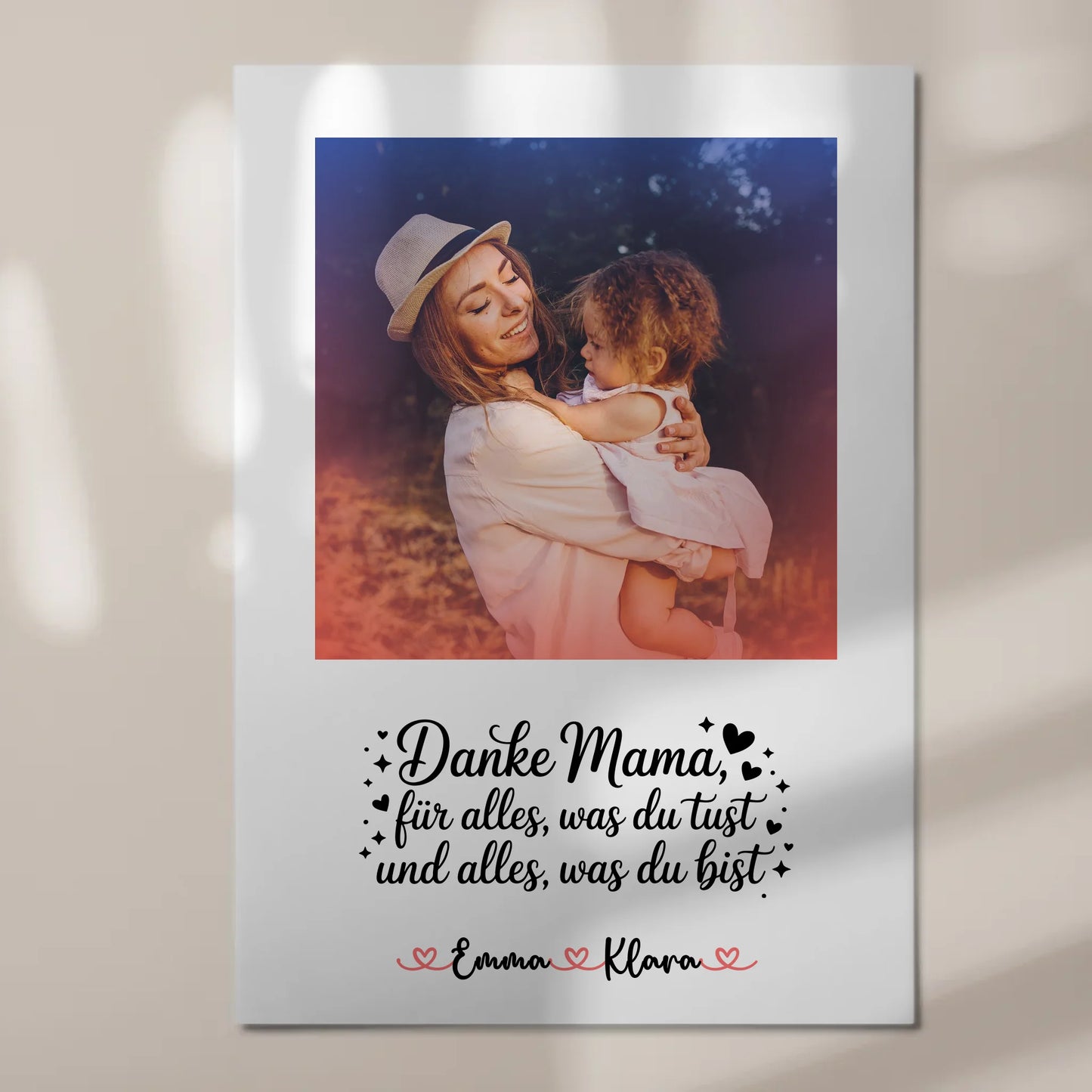 Personalisiertes Mama Plakat Fotoboard Danke Mama für alles Mit Foto & Namen