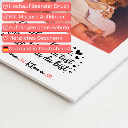 Personalisiertes Mama Plakat Fotoboard Danke Mama für alles Mit Foto & Namen