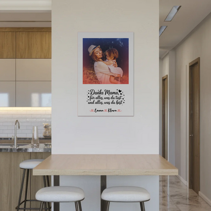 Personalisiertes Mama Plakat Fotoboard Danke Mama für alles Mit Foto & Namen
