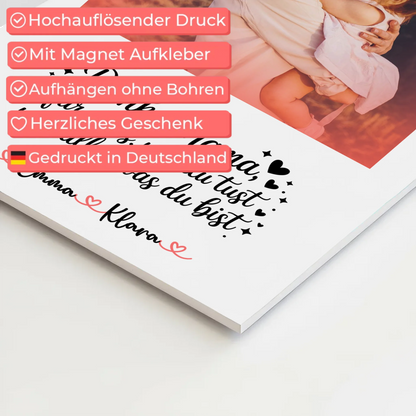 Personalisiertes Mama Plakat Fotoboard Danke Mama für alles Mit Foto & Namen