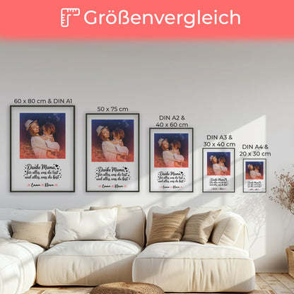 Poster Für Mama - Danke Mama für alles Mit Foto & Namen, Hintergrundbild & eigener Spruch