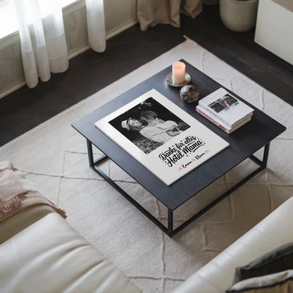 Mama Plakat Fotoboard personalisiert 4 Foto & Namen Black & White mit Wunschtext