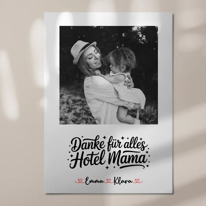 Mama Plakat Fotoboard personalisiert 4 Foto & Namen Black & White mit Wunschtext