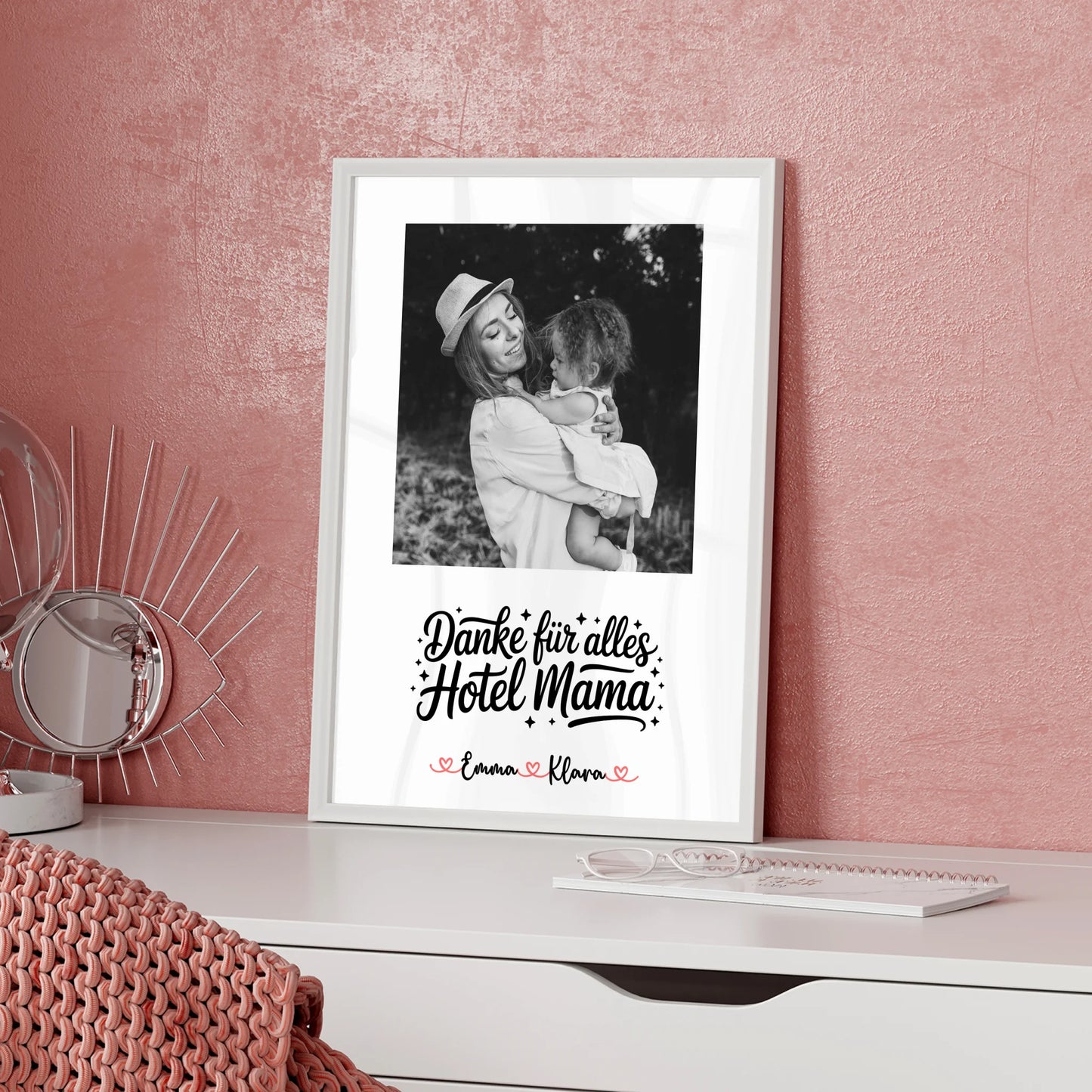 Mutter Poster personalisiert Black & White 4 Foto & Namen mit Wunschtext inkl. 1 Foto