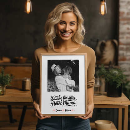 Mutter Poster personalisiert Black & White 4 Foto & Namen mit Wunschtext inkl. 1 Foto