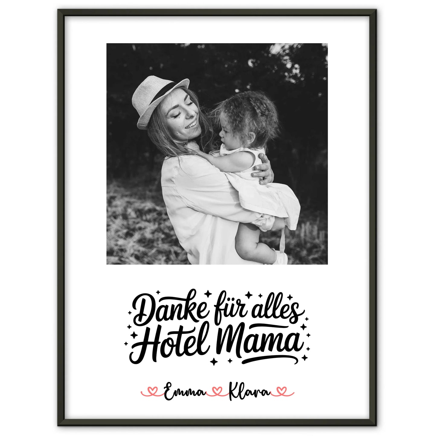 Mutter Poster personalisiert Black & White 4 Foto & Namen mit Wunschtext inkl. 1 Foto