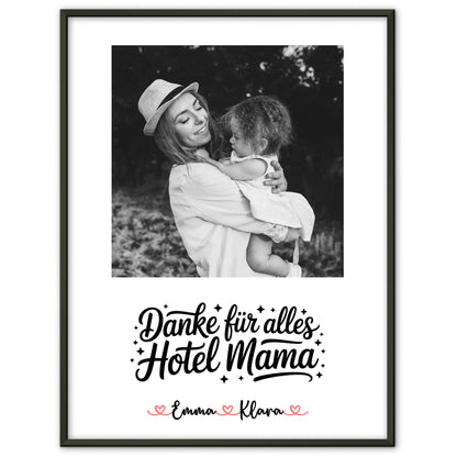 Mutter Poster personalisiert Black & White 4 Foto & Namen mit Wunschtext inkl. 1 Foto