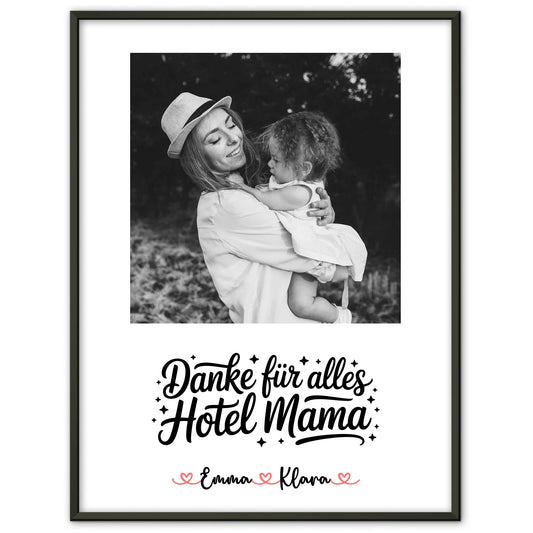 Mutter Poster personalisiert Black & White 4 Foto & Namen mit Wunschtext inkl. 1 Foto