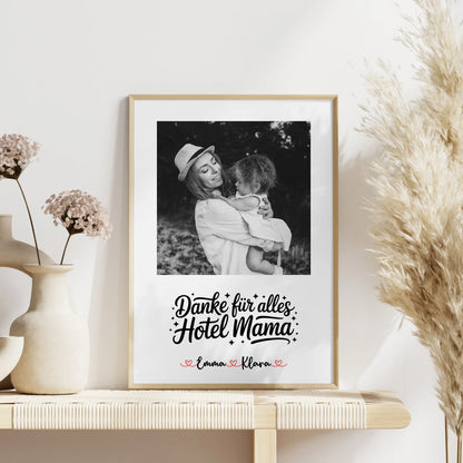 Mutter Poster personalisiert Black & White 4 Foto & Namen mit Wunschtext inkl. 1 Foto