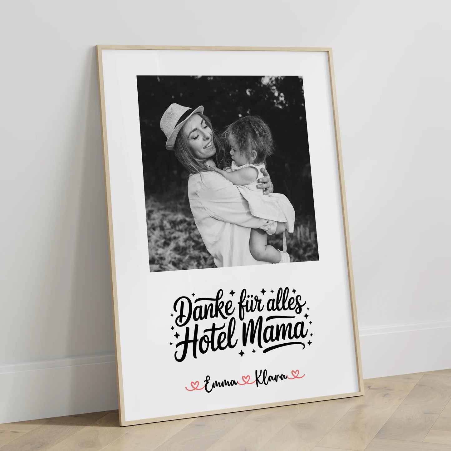 Mutter Poster personalisiert Black & White 4 Foto & Namen mit Wunschtext inkl. 1 Foto