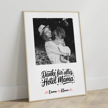 Mutter Poster personalisiert Black & White 4 Foto & Namen mit Wunschtext inkl. 1 Foto