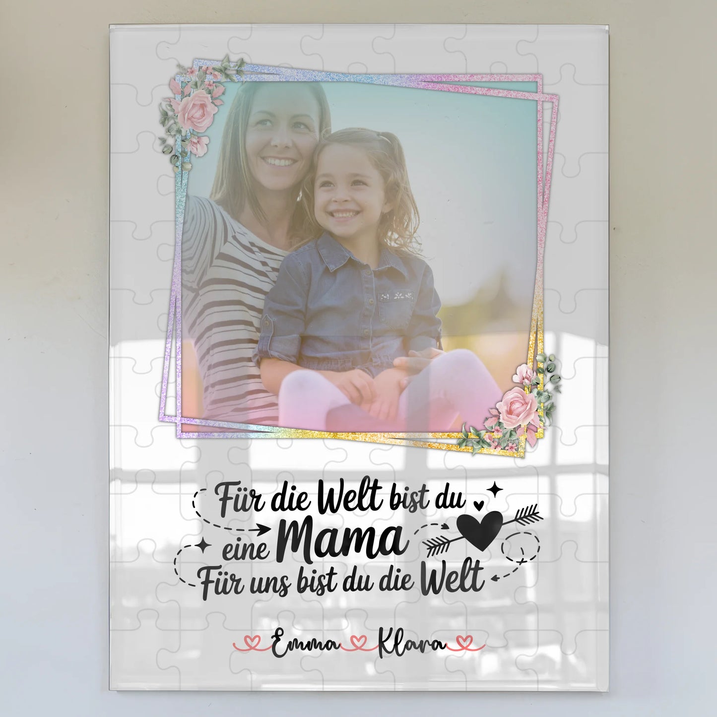 Mama Plakat Acrylglas Bild mit 1 Foto, Namen & Wunschtext - Für mich Mama