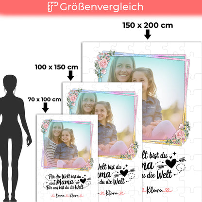 Mama Decke mit Foto, Namen & Wunschtext - Für mich bist Du alles Mama