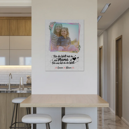 Personalisiertes Mama Plakat Fotoboard: Für mich bist Du alles, Namen & Foto