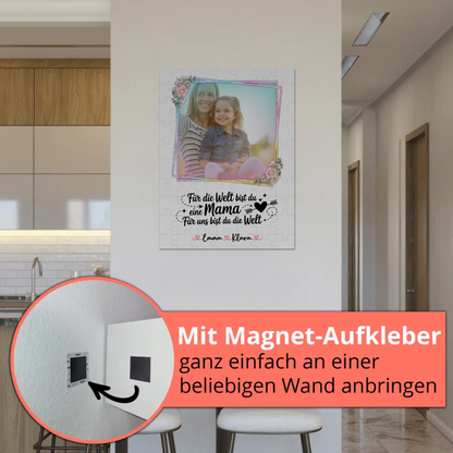Personalisiertes Mama Plakat Fotoboard: Für mich bist Du alles, Namen & Foto