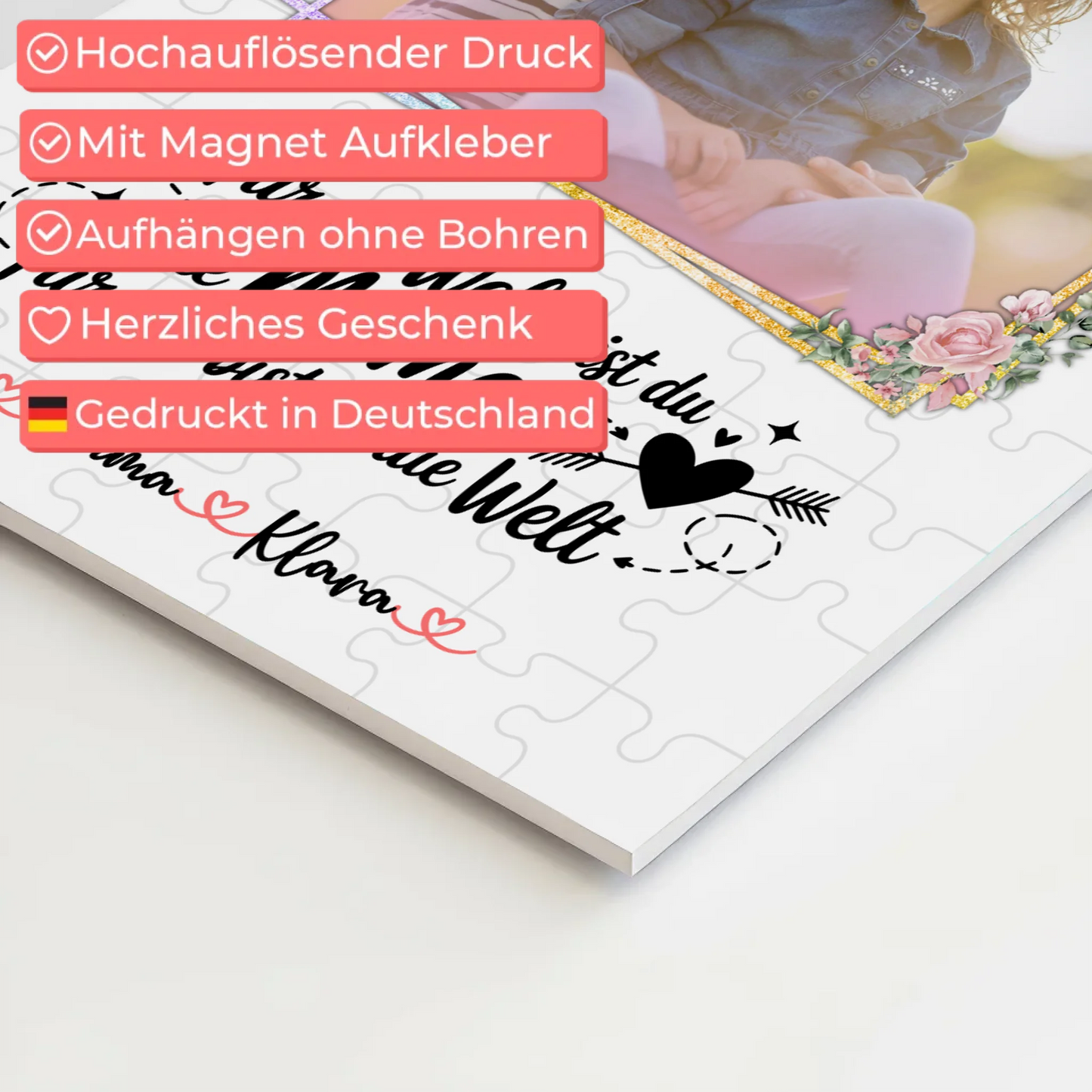 Personalisiertes Mama Plakat Fotoboard: Für mich bist Du alles, Namen & Foto