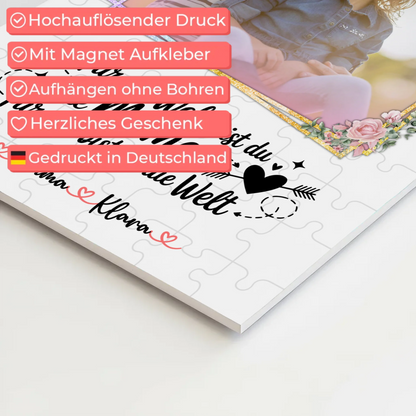 Personalisiertes Mama Plakat Fotoboard: Für mich bist Du alles, Namen & Foto