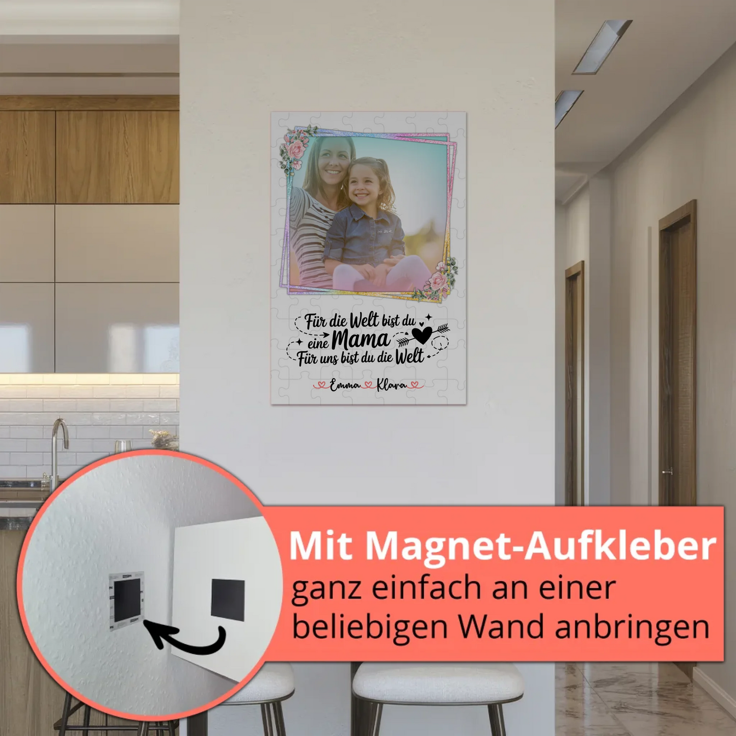 Personalisiertes Mama Plakat Fotoboard: Für mich bist Du alles, Namen & Foto