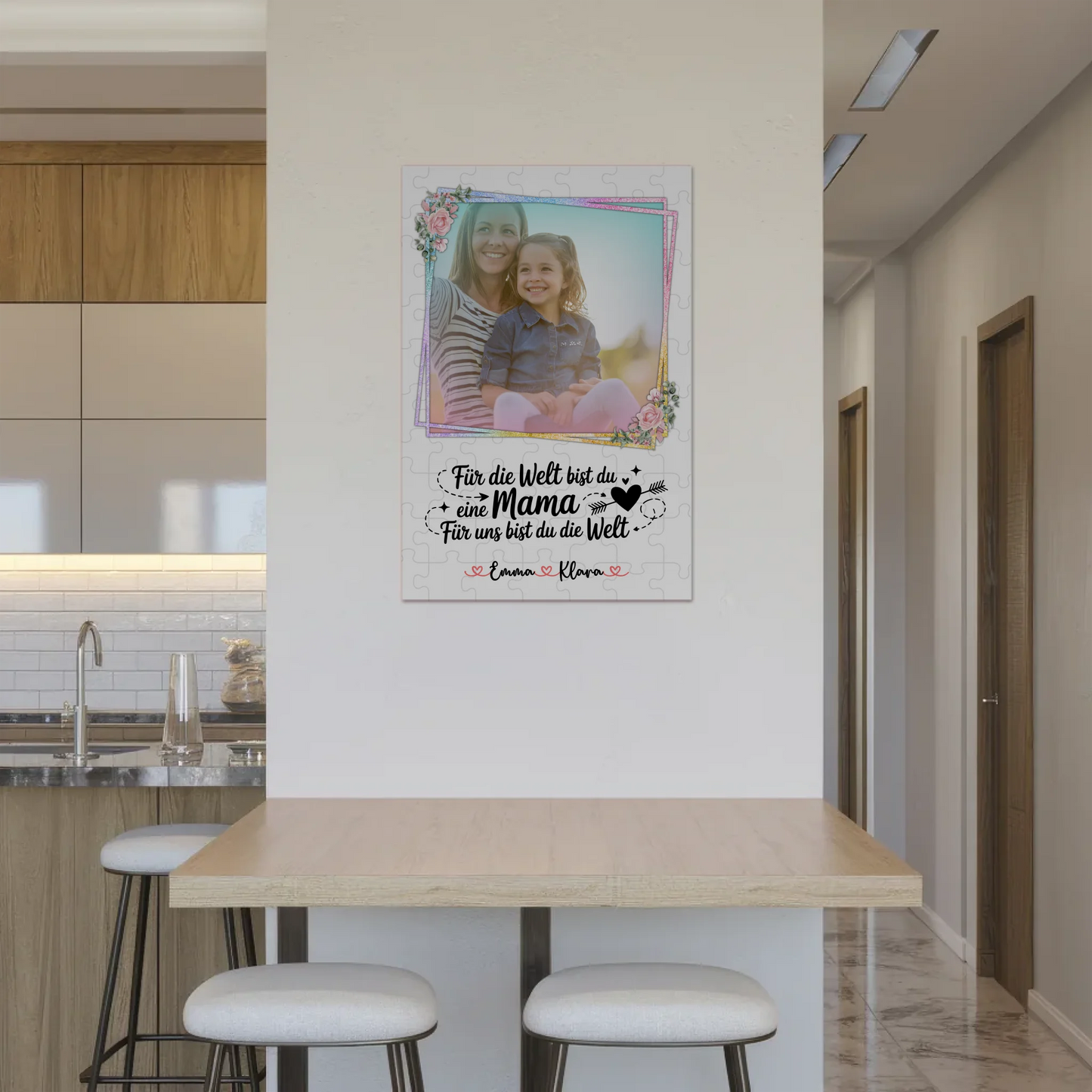 Personalisiertes Mama Plakat Fotoboard: Für mich bist Du alles, Namen & Foto