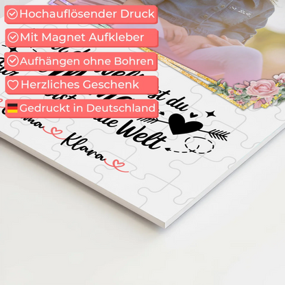 Personalisiertes Mama Plakat Fotoboard: Für mich bist Du alles, Namen & Foto