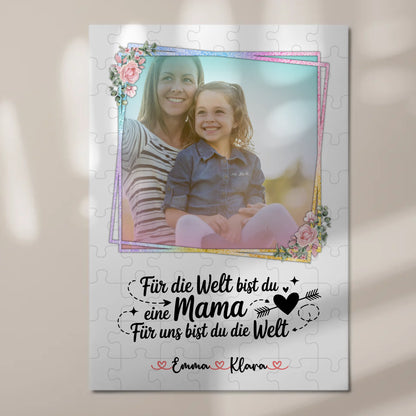 Personalisiertes Mama Plakat Fotoboard: Für mich bist Du alles, Namen & Foto