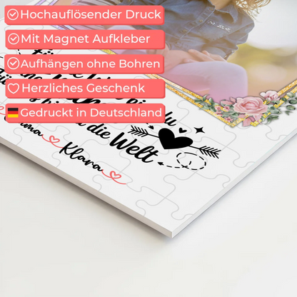 Personalisiertes Mama Plakat Fotoboard: Für mich bist Du alles, Namen & Foto