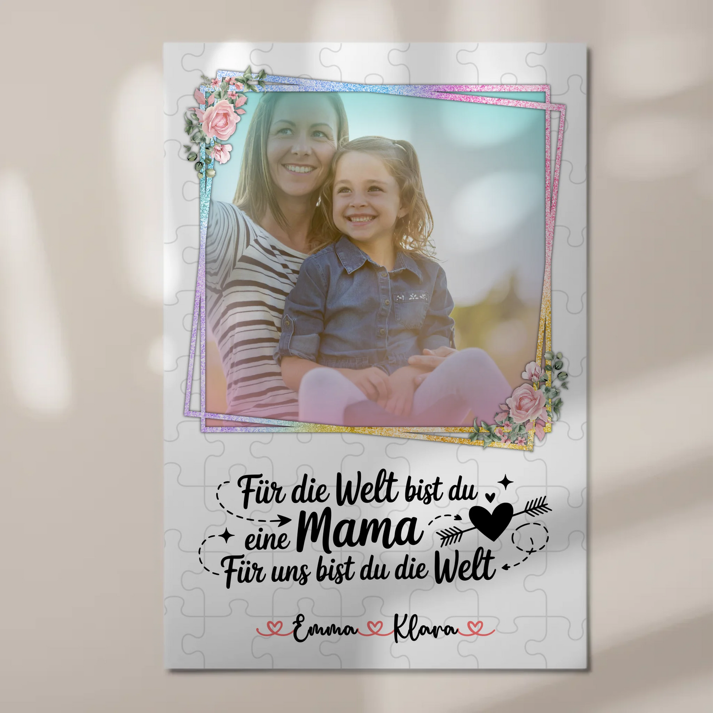 Personalisiertes Mama Plakat Fotoboard: Für mich bist Du alles, Namen & Foto