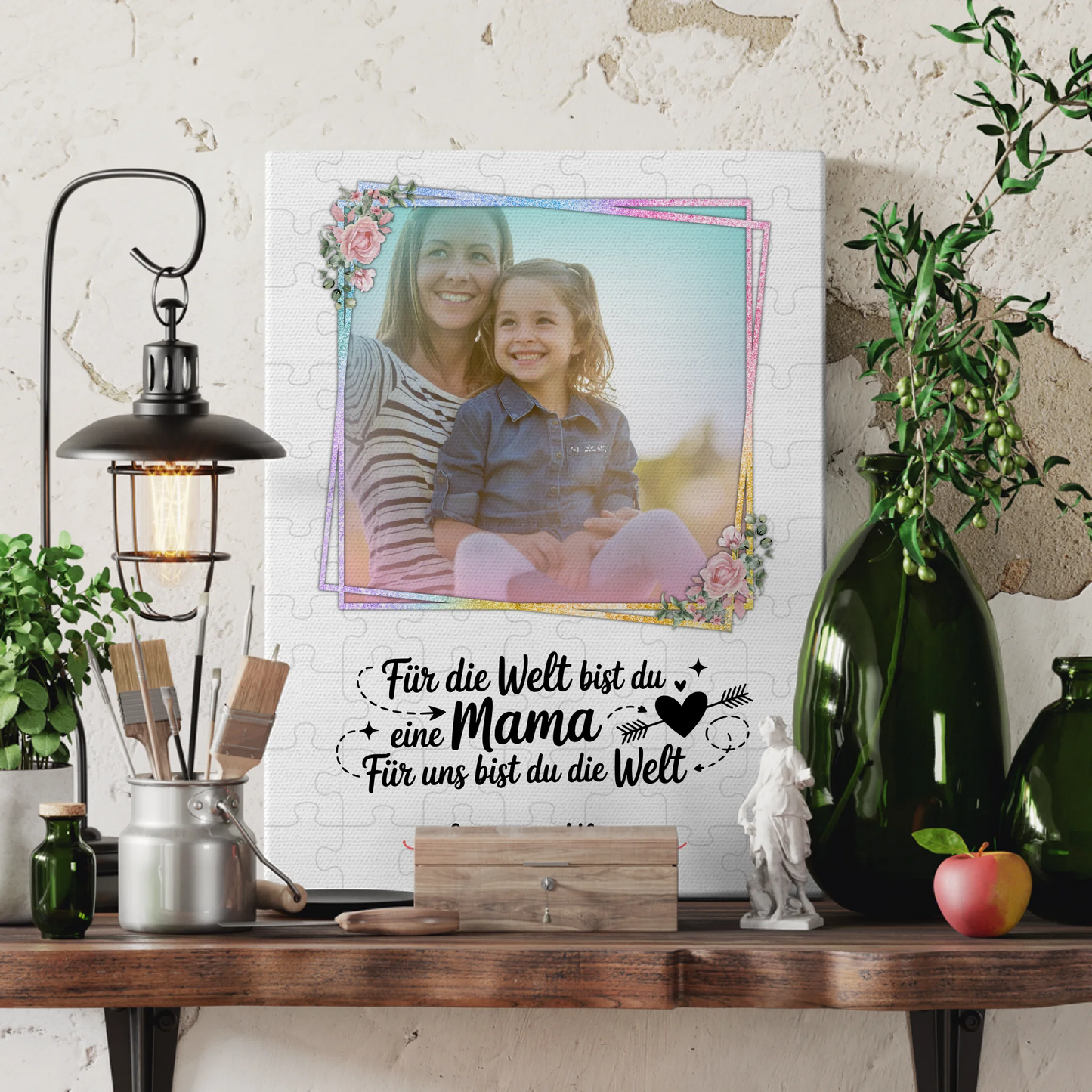 Personalisiertes Mama Plakat Leinwand mit Namen & Foto, eigener Spruch