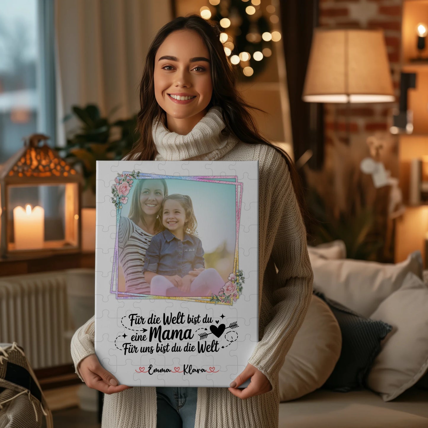 Personalisiertes Mama Plakat Leinwand mit Namen & Foto, eigener Spruch