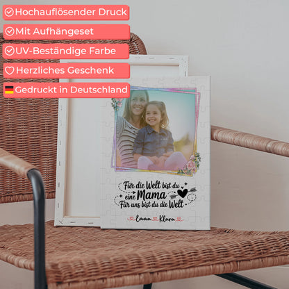 Personalisiertes Mama Plakat Leinwand mit Namen & Foto, eigener Spruch