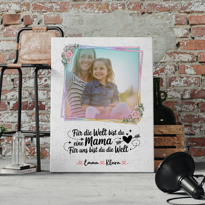 Personalisiertes Mama Plakat Leinwand mit Namen & Foto, eigener Spruch