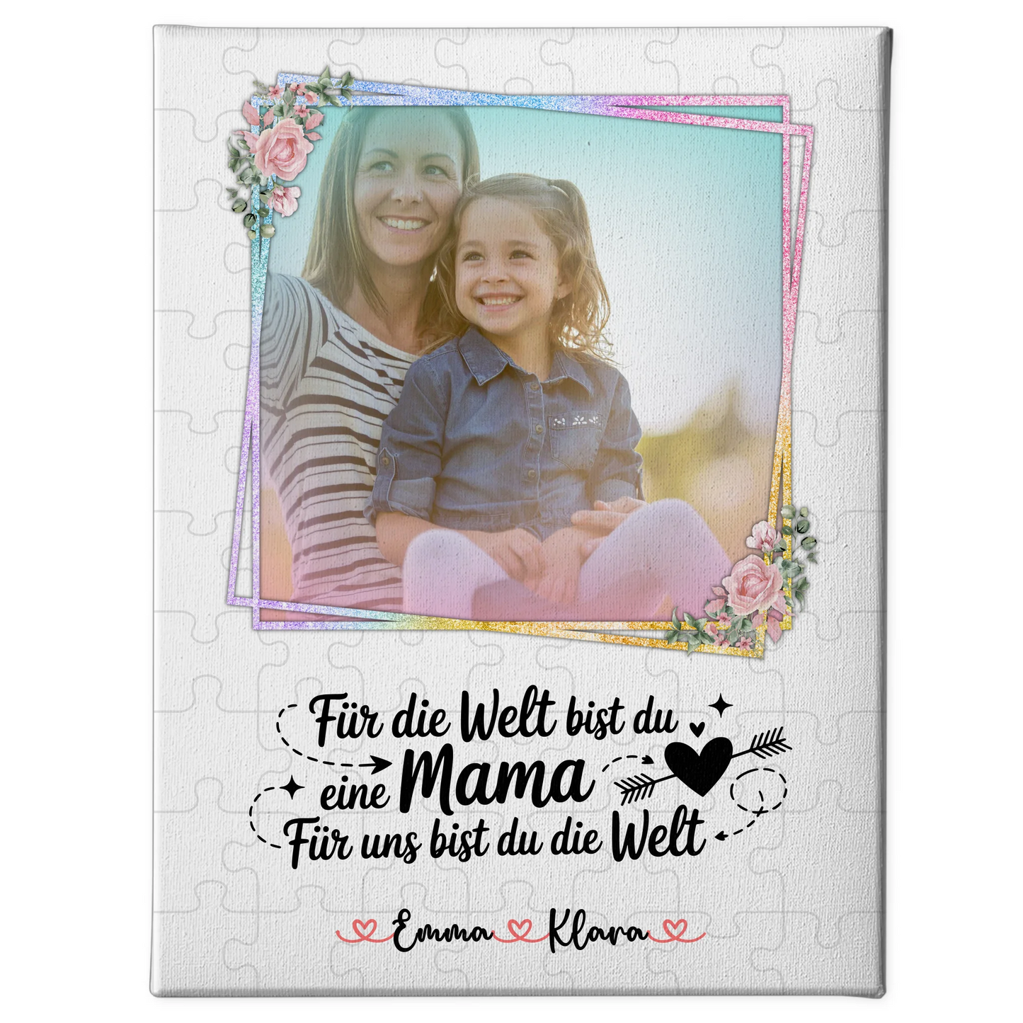 Personalisiertes Mama Plakat Leinwand mit Namen & Foto, eigener Spruch