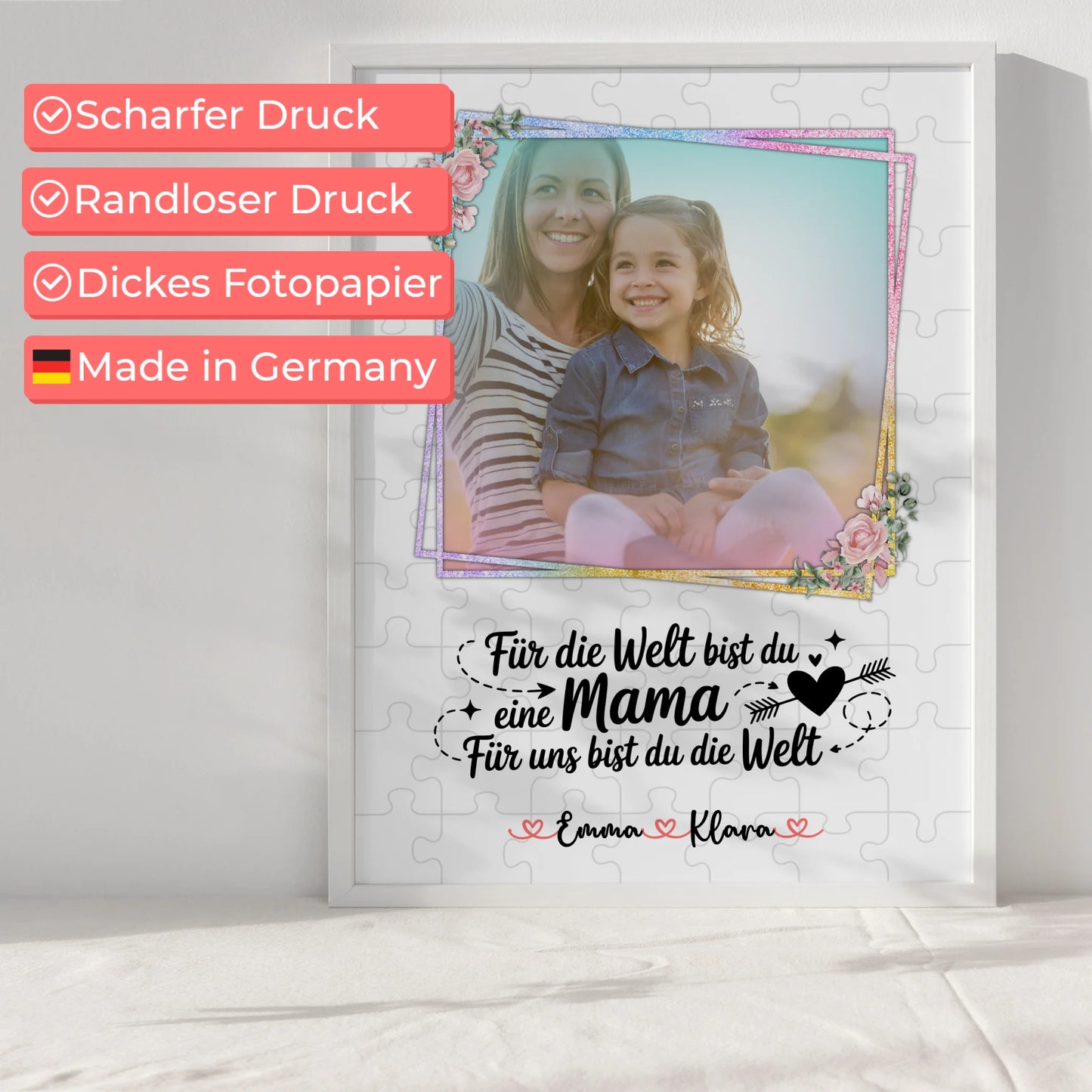 Poster Mama personalisiert mit 1 Foto, Namen & eigenem Wunschtext