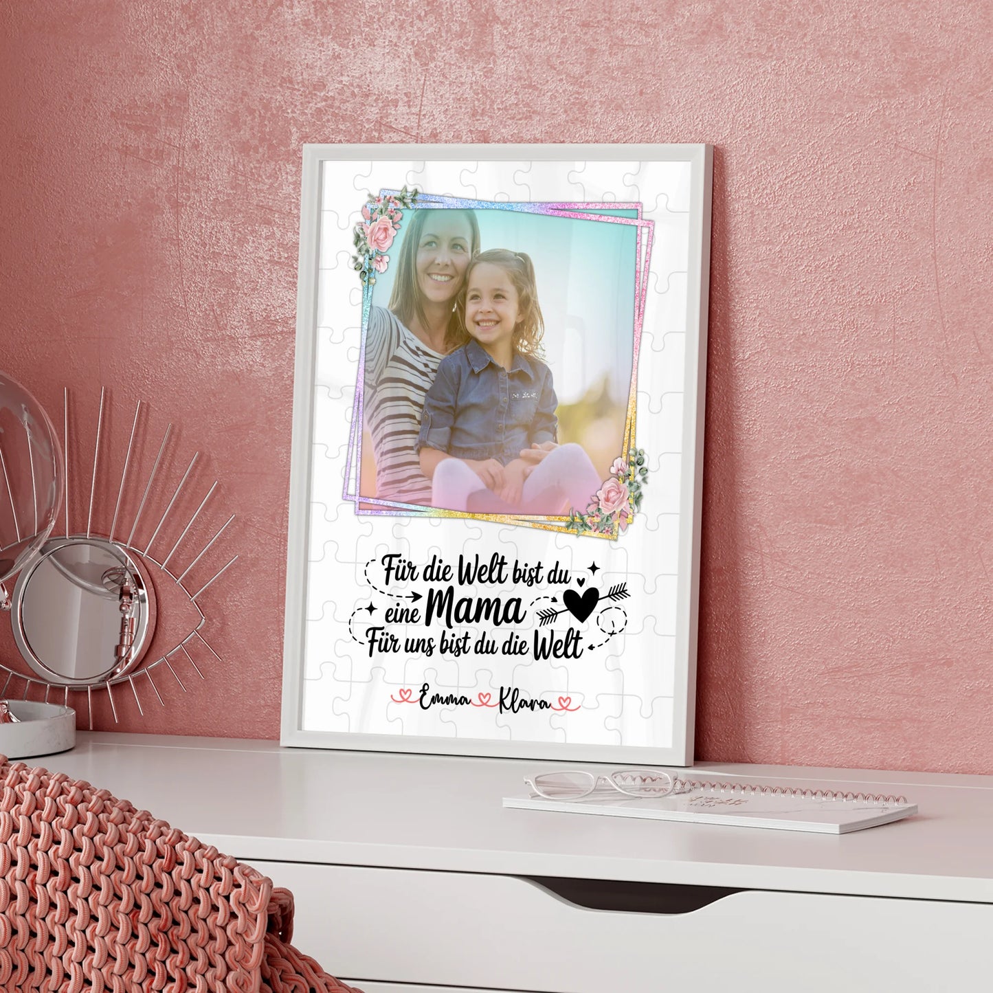 Poster Mama personalisiert mit 1 Foto, Namen & eigenem Wunschtext