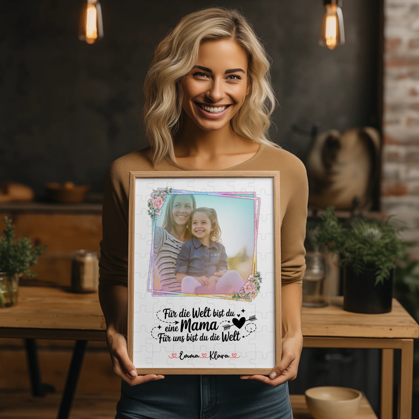 Poster Mama personalisiert mit 1 Foto, Namen & eigenem Wunschtext