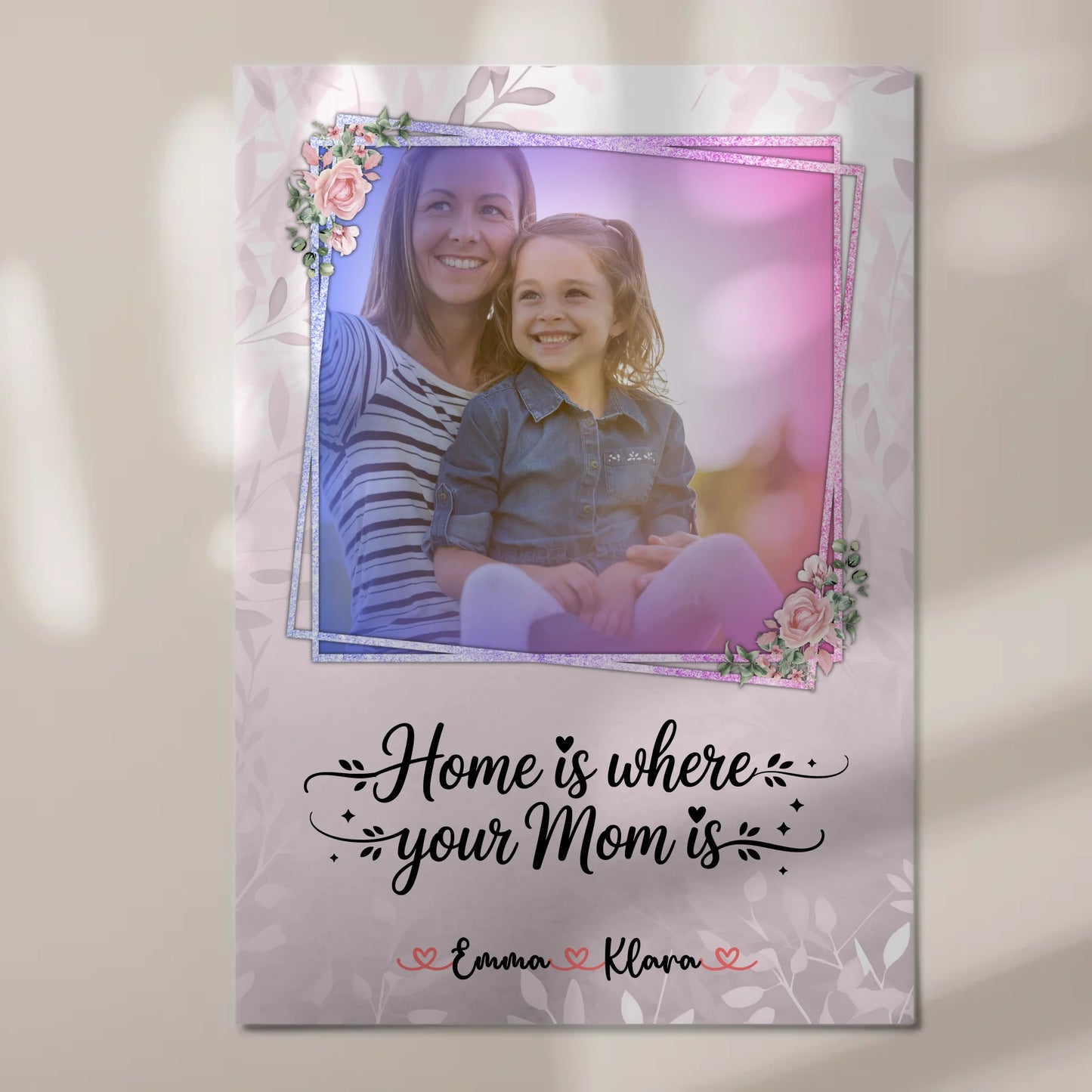 Mama Plakat Fotoboard mit 1 Foto, Namen & Wunschtext