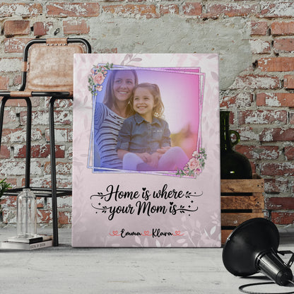 Mama Leinwand mit Foto, Hintergrund & Namen, eigener Wunschtext