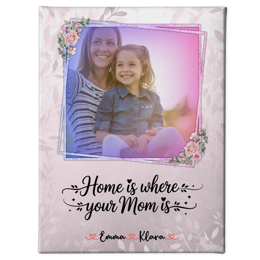 Mama Leinwand mit Foto, Hintergrund & Namen, eigener Wunschtext