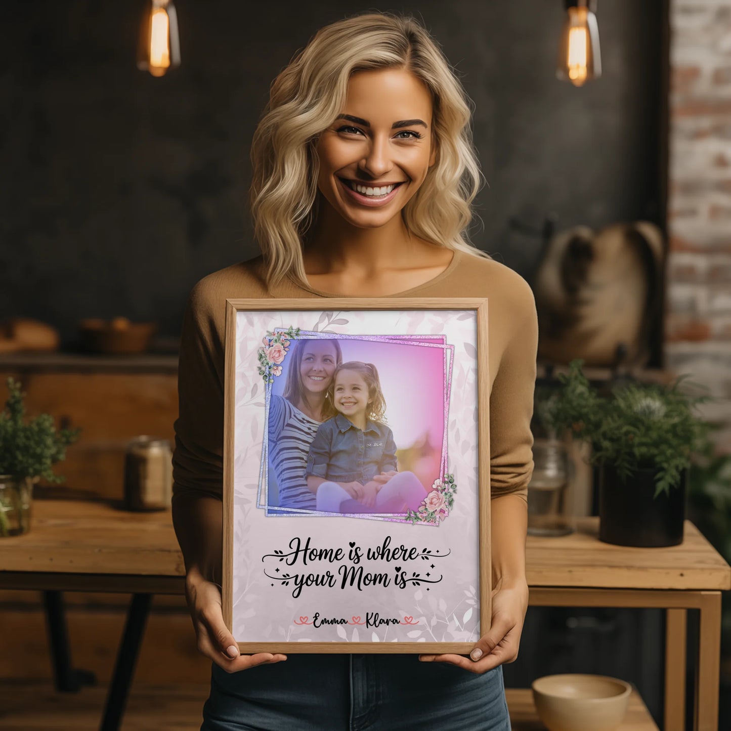 Poster Für Mama personalisiert mit 1 Foto, Namen & Wunschtext