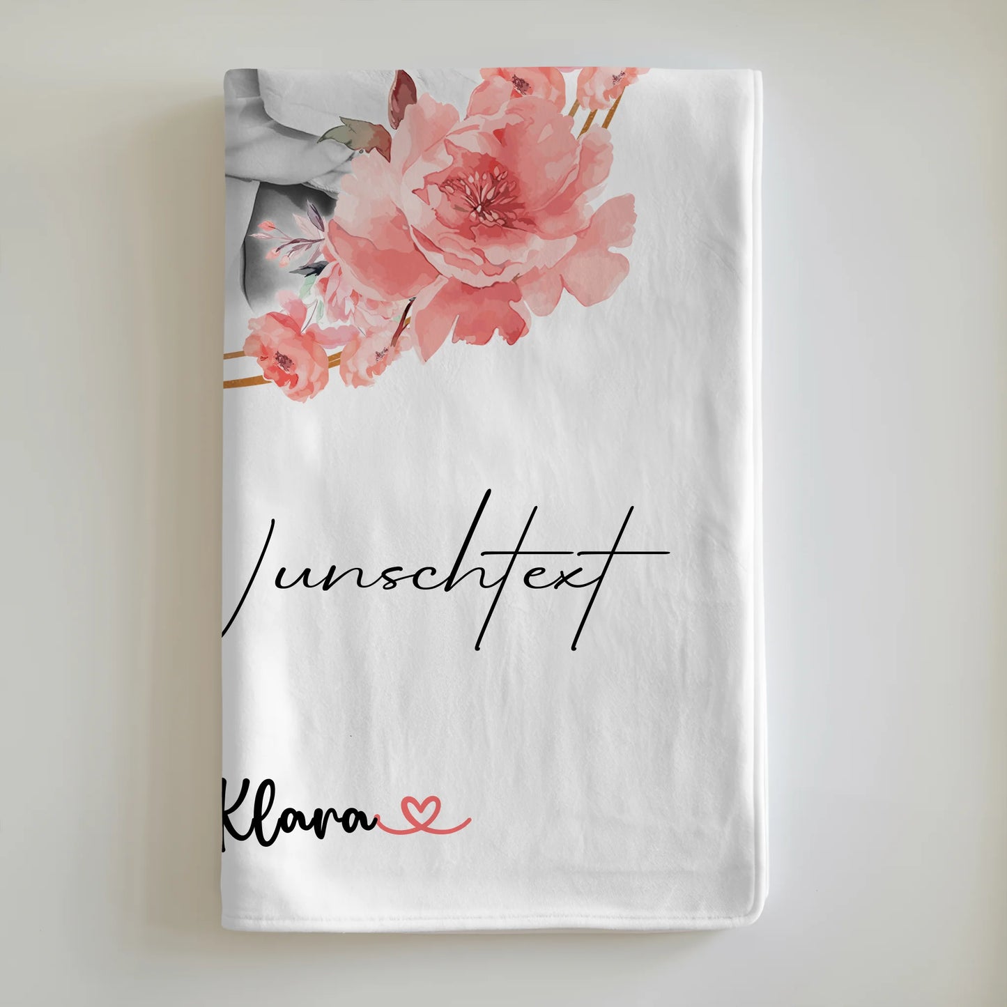 Kuscheldecke Mama mit Foto, Wunschtext & Namen personalisierte Black & White Decke