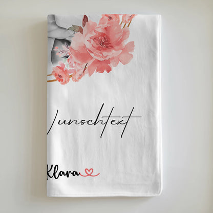 Kuscheldecke Mama mit Foto, Wunschtext & Namen personalisierte Black & White Decke