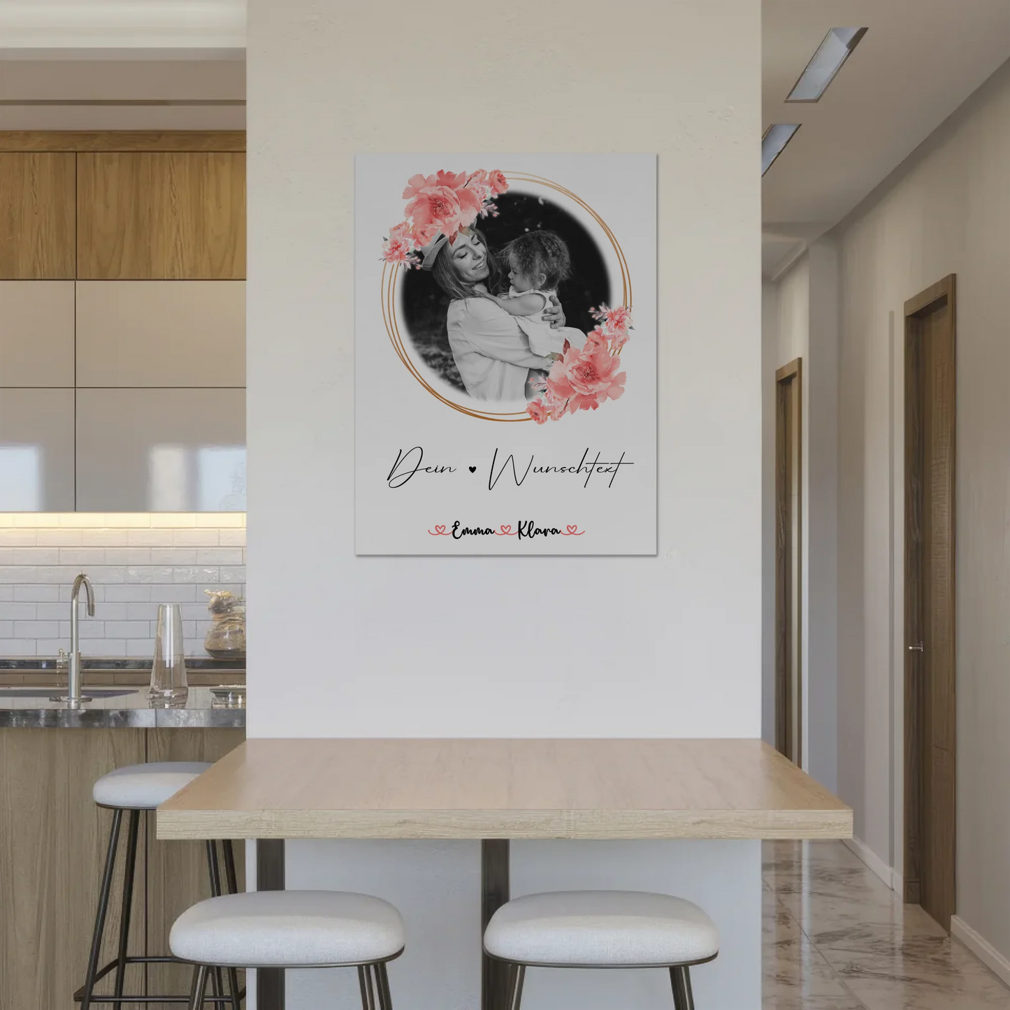 Mama Plakat Fotoboard Mit Foto, Namen & Wunschtext Black & White personalisierbar