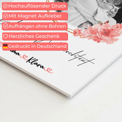 Mama Plakat Fotoboard Mit Foto, Namen & Wunschtext Black & White personalisierbar