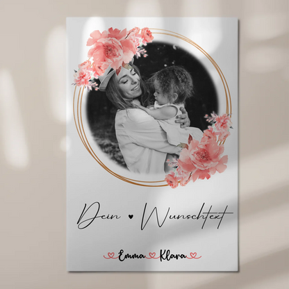 Mama Plakat Fotoboard Mit Foto, Namen & Wunschtext Black & White personalisierbar